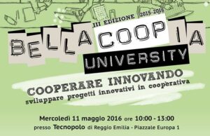 Scopri di più sull'articolo L’11 maggio giornata conclusiva di Bellacoopia University al Tecnopolo di Reggio Emilia