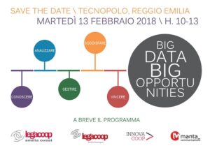 Scopri di più sull'articolo Programma del convegno BIG DATA – BIG OPPORTUNITIES, martedì 13 febbraio dalle 10 alle 13 al Tecnopolo di Reggio Emilia