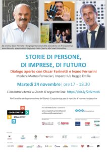 Scopri di più sull'articolo “Storie di persone, di imprese, di futuro” dialogo aperto con Oscar Farinetti e Ivano Ferrarini, martedì 24 novembre alle 17