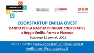 Scopri di più sull'articolo Coopstartup: prorogata al 31 gennaio 2021 la scadenza del Bando per nuove coop a Reggio Emilia, Parma e Piacenza